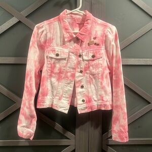 Jean jacket Pink and white tye-dye denim jacket by Ellison